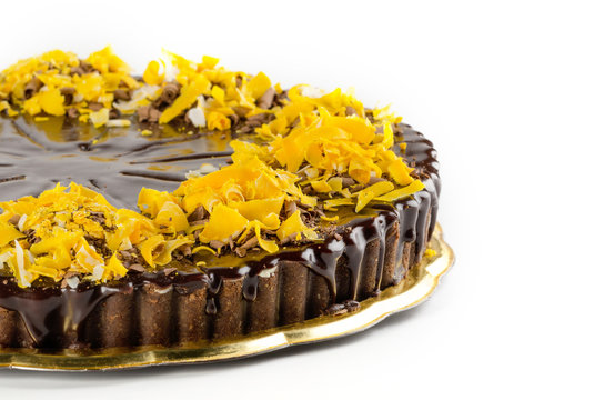 Cake With  Yellow Flakes