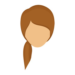 Woman head icon. Female avatar person human and people theme. Isolated design. Vector illustration