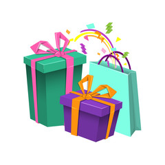 Colorful Happy Birthday greeting card.