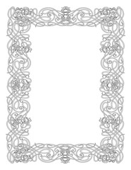 square ornate frame consisting of vignettes in art nouveau style. Vector illustration