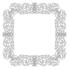 square ornate frame consisting of vignettes in art nouveau style. Vector illustration