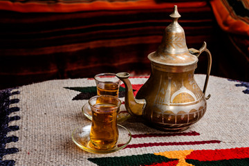 Bedouin tea party set  on oriental  style