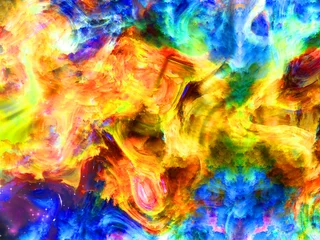 Selbstklebende Fototapete Gemixte farben Design aus bunten fraktalen Wolken und grafischen Elementen. Kreatives Grafikdesign für digitale Kunstwerke.