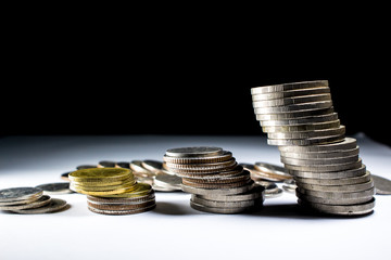 Stack of coins with the king.