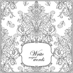Floral pattern. Flower background. Floral Pattern with frame for text