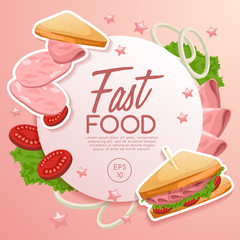 Fast Food Elements : Vector Illustration 