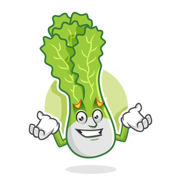 Feeling sorry lettuce mascot, lettuce character, lettuce cartoon, vector of lettuce