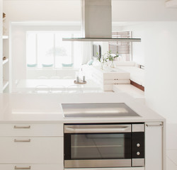 Modern architecture, beautiful kitchen of a luxury apartment