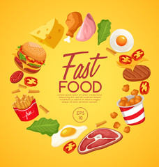 Fast Food Elements : Vector Illustration 
