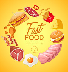 Fast Food Elements : Vector Illustration 
