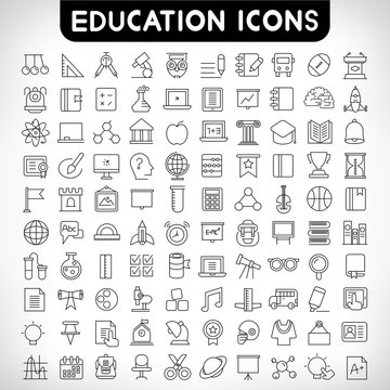 education icons, line icons