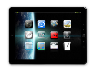 Modern digital tablet 3D rendering