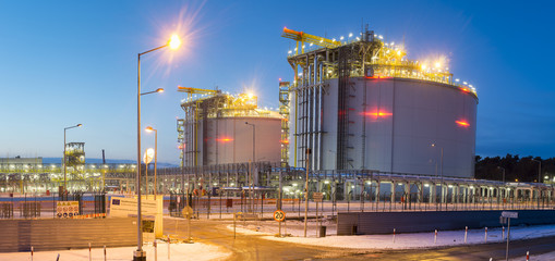 Swinoujscie,Poland,January 2016:LNG terminal in Swinoujscie,Pola