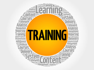 TRAINING circle word cloud, business concept