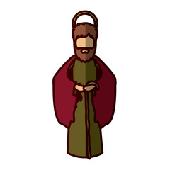 Joseph cartoon icon. Holy night family christmas and betlehem theme. Isolated design. Vector illustration