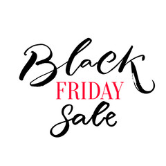 Black friday sale handwritten text. Black and pink colors. Vector promo banner.