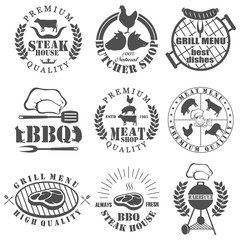 Set of butcher shop labels