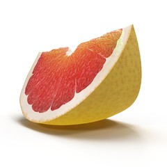 Grapefruit slice on white. 3D illustration