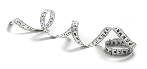 white tape measuring isolated on a white