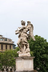 Obraz premium Marble statue of angel from the Sant'Angelo Bridge in Rome, Italy, designed by Bernini