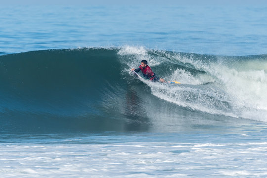 Bodyboarder in action