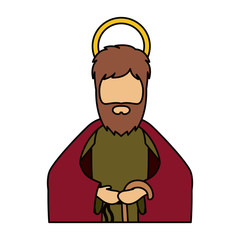 Joseph cartoon icon. Holy night family christmas and betlehem theme. Isolated design. Vector illustration