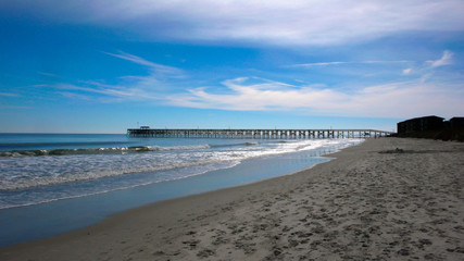 pier and beach on the Atlantic coast of the USA