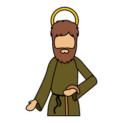 Joseph cartoon icon. Holy night family christmas and betlehem theme. Isolated design. Vector illustration