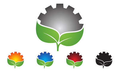 eco gear, energy, works logo design