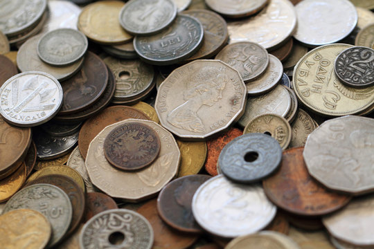 old european coins background