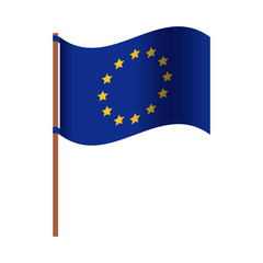 European union flag icon. Europe eu country national and politics theme. Isolated design. Vector illustration