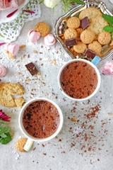 Hot chocolate in a cup