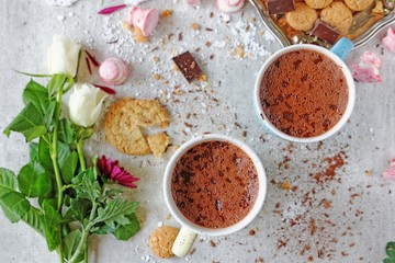 Hot chocolate in a cup