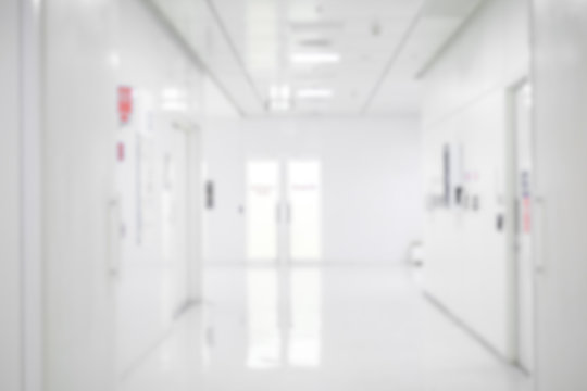 Hospital Interior Corridor Blurred Background