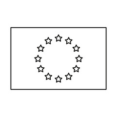 European union flag icon. Europe eu country national and politics theme. Isolated design. Vector illustration