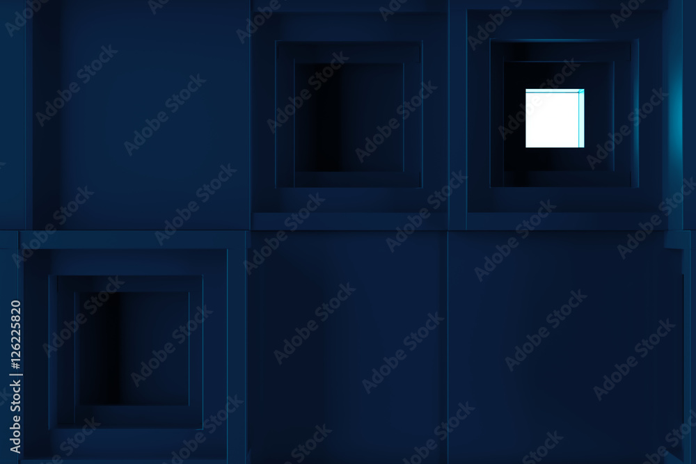 Aufkleber abstract 3d rendering of several cubes. background made of repetitive square blocks. digital detaile