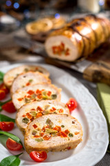 Turkey breast stuffed with  vegetables