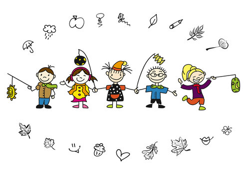 Kindergarten Kinder Laternenumzug mit kleinen Souveniers