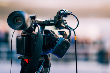 TV camera. TV camera recording event