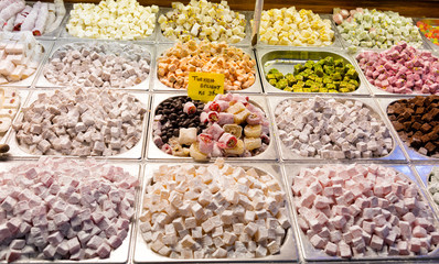 Show-window with east sweets, the Grand Bazaar, Istanbul