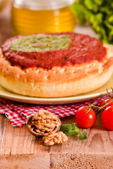 Calzone with walnuts and endive. 