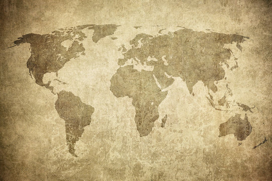 Fototapeta grunge map of the world