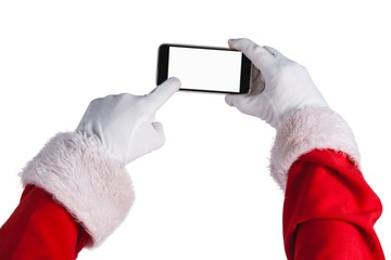 Santa claus using mobile phone