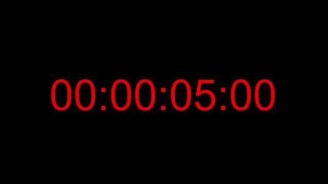 Footage of a red countdown isolated on a black screen - 10sec.
