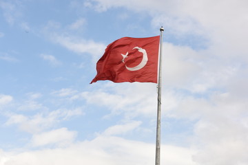 Turkish flag on the sky