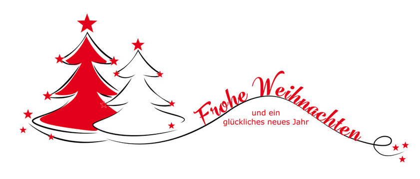 frohe weihnachten mit tannenb&auml;umen