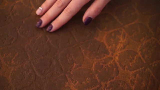 decorative plaster. Style Loft rusted metal effect. rust does not remain on the palms