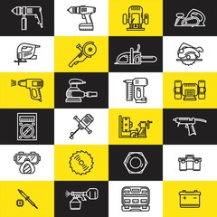 Icons of various electric tools