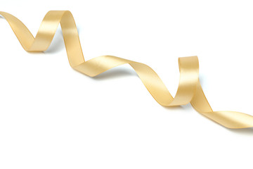 Golden ribbon collection isolated on white
