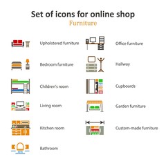 a set of pictures of different furniture sections Online Store